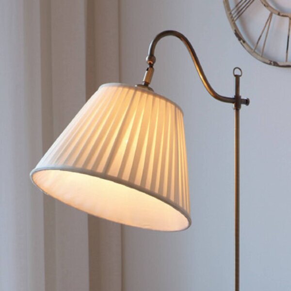 Starožitná stojaca lampa Charleston starý mosadz, Hnedá / staromosadz, Obývacia izba / jedáleň, kov, Starožitný, Stojaca lampa