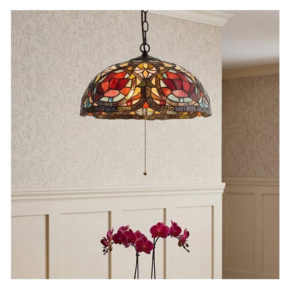 Quoizel QZ-LARISSA-P - Luster na reťazi Tiffany LARISSA 3xE27/60W/230V