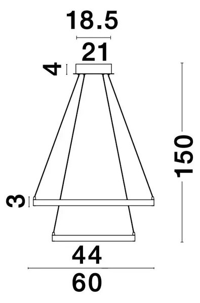 LED luster Leon 60 zlaté – Zlatá