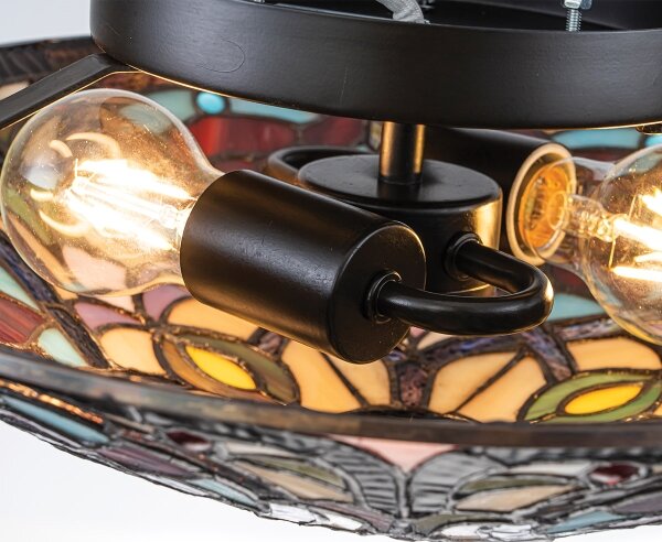 Quoizel QZ-LARISSA-F - Stropné svietidlo Tiffany LARISSA 2xE27/40W/230V