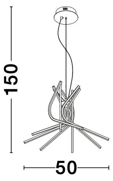 LED luster Narvi 50 čierne – Čierna