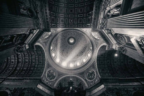 DIMEX | Vliesové fototapety na stenu Basilika sv. Petra MS-5-0922 | 375 x 250 cm | biela, čierna, šedá