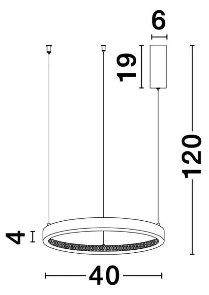 LED luster Preston 40 zlaté – Zlatá