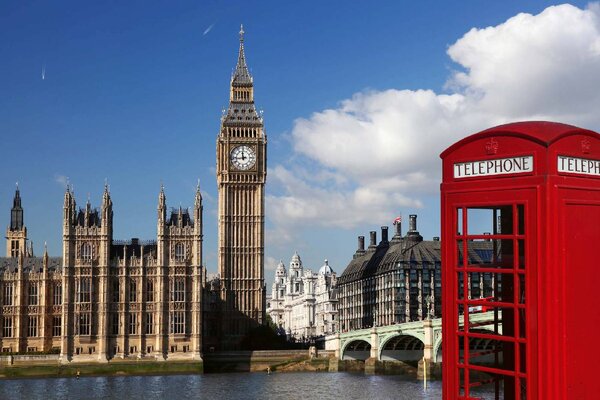 DIMEX | Vliesové fototapety na stenu Big Ben v Londýne MS-5-1130 | 375 x 250 cm | zelená, modrá, červená, biela, béžová