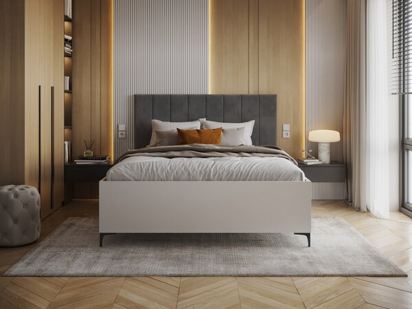 Jednolôžková posteľ s úložným priestorom Cierra 120x200 - biela/grafit