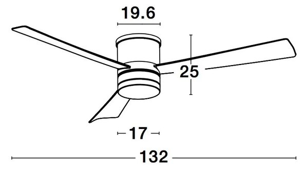 Stropný ventilátor Silky 13.2 biele s diaľkovým ovládaním – Biela