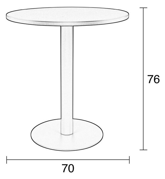 Kovový okrúhly jedálenský stôl ø 70 cm Metsu – Zuiver