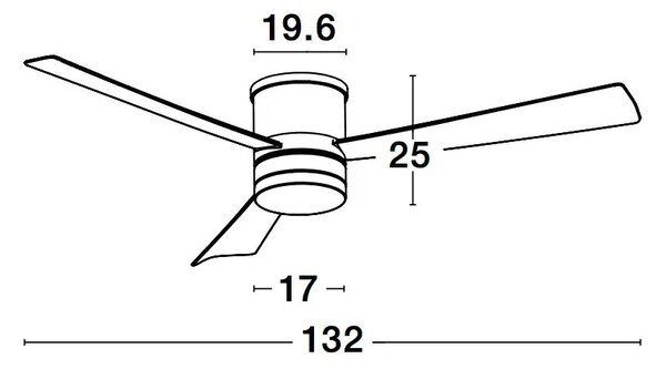 Stropný ventilátor Silky 13.2 nikel s diaľkovým ovládaním – Sivá