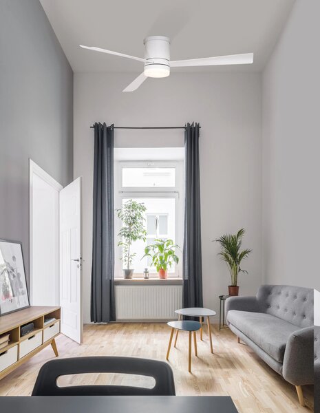 Stropný ventilátor Silky 13.2 biele s diaľkovým ovládaním – Biela