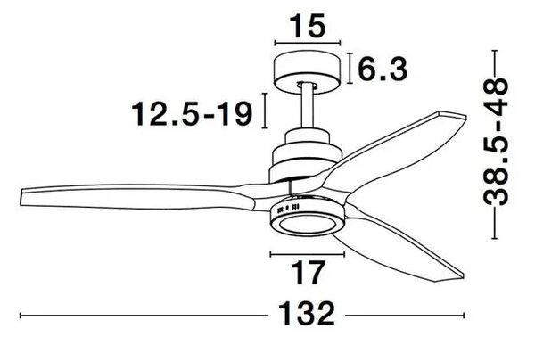 Stropný ventilátor Nature 132 biele s diaľkovým ovládaním – Biela