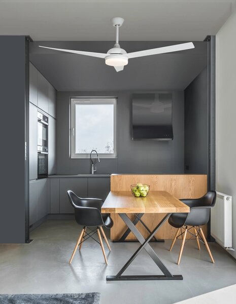 Stropný ventilátor Flow 15.2 biele s diaľkovým ovládaním – Biela