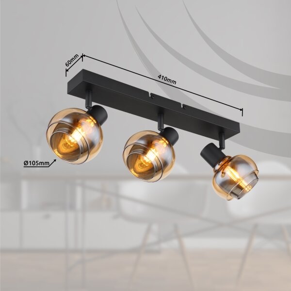 Globo 54309-3B - Bodové svietidlo TOKKI 3xE14/40W/230V čierna