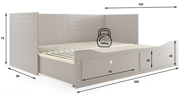 HRUŠKA Rozkladacia posteľ HERMES 2 200x80 kašmírová