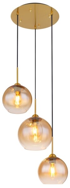 Globo 15788-3H - Závesný luster na lanku JAMESSA 3xE27/60W/230V mosadz