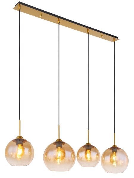 Globo 15788-4H - Závesný luster JAMESSA na lankách 4xE27/60W/230V mosadz