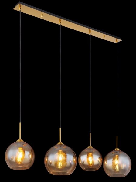 Globo 15788-4H - Závesný luster JAMESSA na lankách 4xE27/60W/230V mosadz