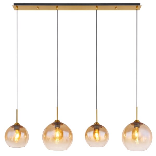 Globo 15788-4H - Závesný luster JAMESSA na lankách 4xE27/60W/230V mosadz