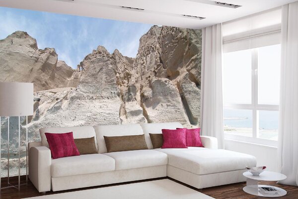 DIMEX | Vliesové fototapety na stenu Skalnaté útesy MS-5-1706 | 375 x 250 cm | modrá, krémová, šedá