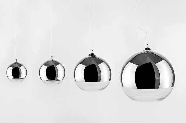Industriálny luster Silver Ball 3 Line – Sivá