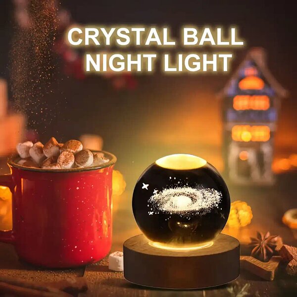 3D Visual KS-3D LP5 - 3D LED lampa krištáľová guľa - Galaxia
