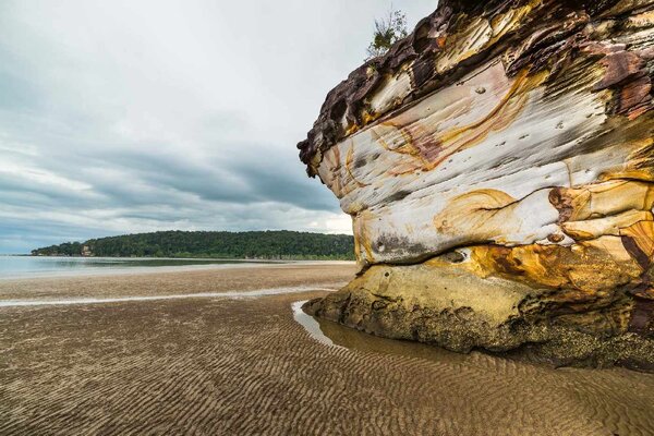 DIMEX | Vliesové fototapety na stenu Pieskovcové útesy MS-5-1786 | 375 x 250 cm | modrá, biela, krémová, hnedá