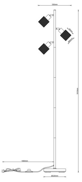 Globo 54456-3S - Stojacia lampa VILLEGAS 3xE14/25W/230V