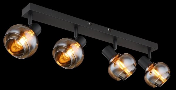 Globo 54309-4B - Bodové svietidlo TOKKI 4xE14/40W/230V čierna