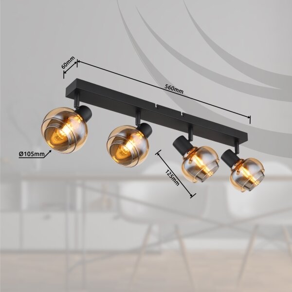 Globo 54309-4B - Bodové svietidlo TOKKI 4xE14/40W/230V čierna