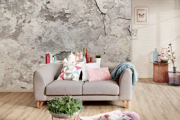 DIMEX | Vliesové fototapety na stenu Šedá betónová textúra MS-5-2446 | 375 x 250 cm | čierna, šedá