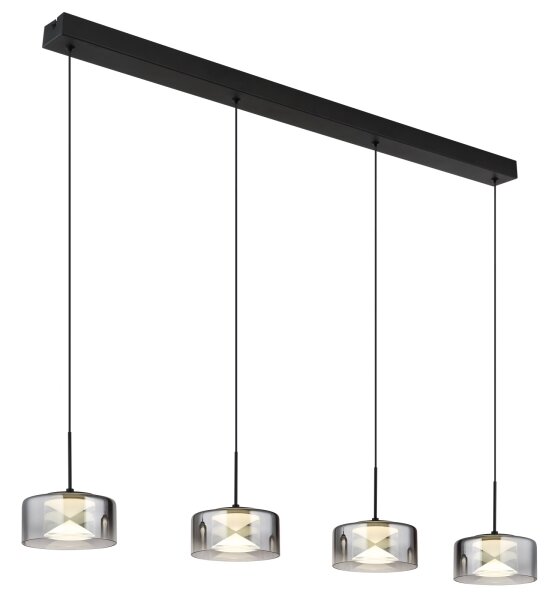 Globo 16024-4 - LED luster na lanku BELINDA LED/24W/230V čierna/dymová