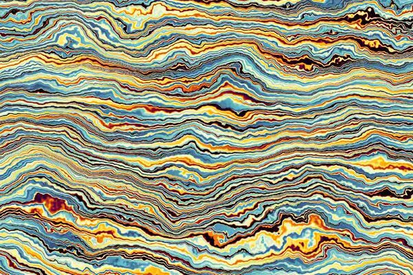 DIMEX | Vliesové fototapety na stenu Imitácia mramorovej textúry MS-5-2526 | 375 x 250 cm | modrá, čierna, oranžová