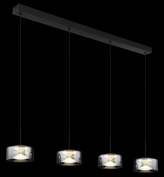 Globo 16024-4 - LED luster na lanku BELINDA LED/24W/230V čierna/dymová