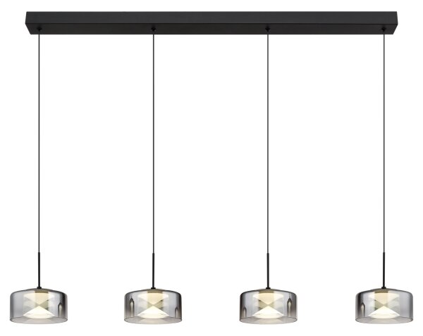 Globo 16024-4 - LED luster na lanku BELINDA LED/24W/230V čierna/dymová