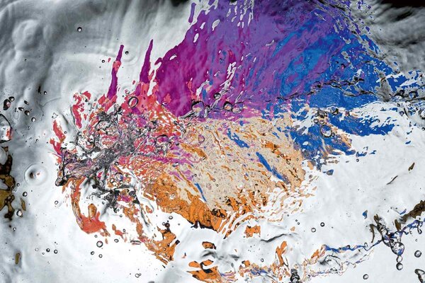 DIMEX | Vliesové fototapety na stenu Farebné povrchové bubliny MS-5-2542 | 375 x 250 cm | modrá, fialová, oranžová, ružová