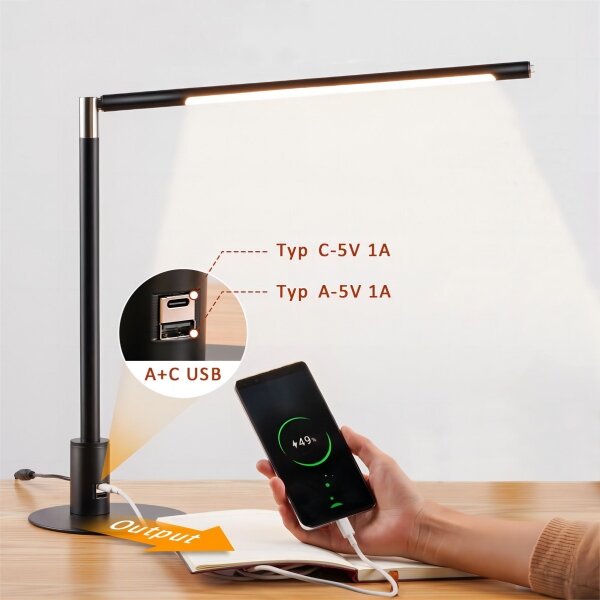 Brilagi - stmievateľná LED dotyková stolová lampa s USB portami VARIO LED/7W/230V CRI 96