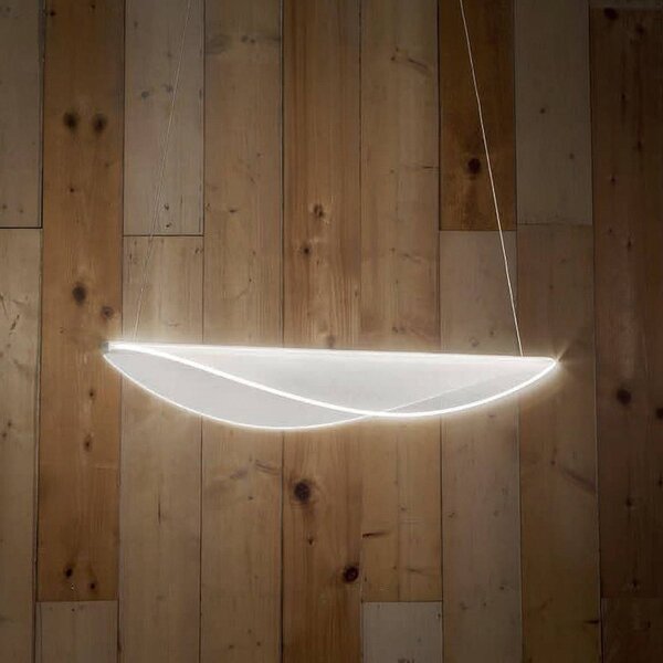 LED závesné svietidlo Diphy, 76 cm, stmievateľné pomocou DALI, Biela / opálová, Obývacia izba / jedáleň, Hliník, Moderný, Závesné svietidlo