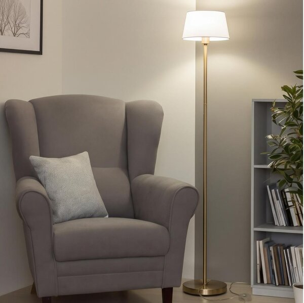 Brilagi - LED stojacia lampa CERIA 1xE27/20W/230V pr. 30 cm biela/zlatá