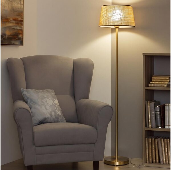 Brilagi - LED stojacia lampa CERIA 1xE27/20W/230V priemer 35 cm béžová/zlatá