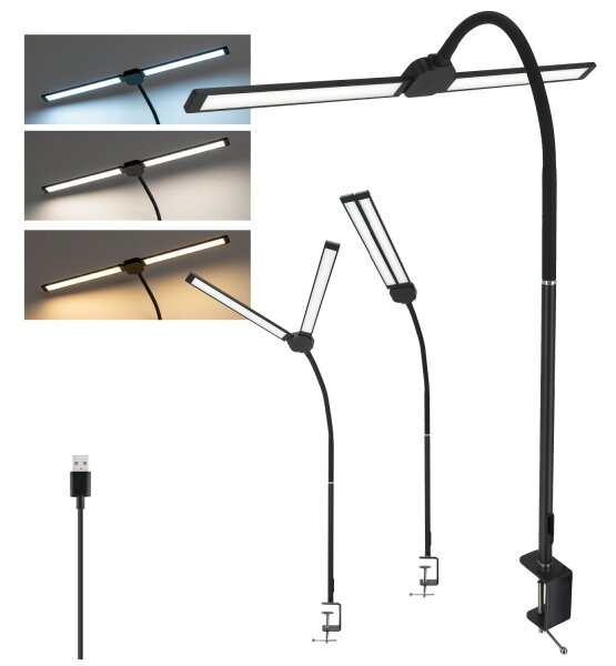 Brilagi - LED Stmievateľná stolná lampa USB VARIO LED/14W/5V 3000-6000K čierna
