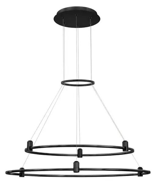LED luster na lanku Dion 2 čierne – Čierna