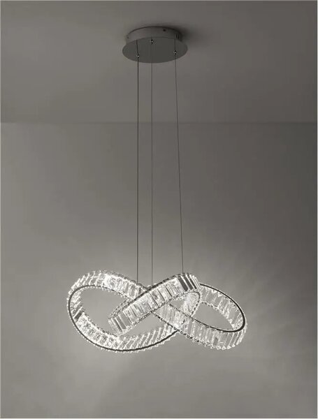 Krištáľový luster Conceto B 60 Chrome – Sivá