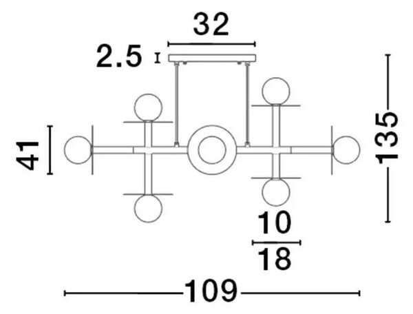 Rustikálny luster Pielo 109 zlaté – Zlatá