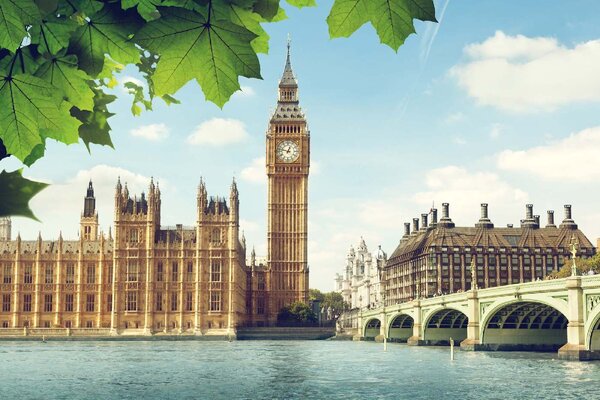 DIMEX | Vliesové fototapety na stenu Big Ben MS-5-1131 | 375 x 250 cm | zelená, modrá, béžová, hnedá