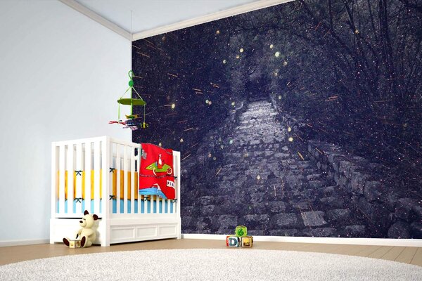 DIMEX | Vliesové fototapety na stenu Tajomná ulička MS-5-1275 | 375 x 250 cm | modrá, čierna, šedá