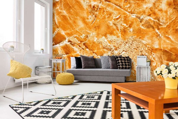 DIMEX | Vliesové fototapety na stenu Mramorová textúra MS-5-2480 | 375 x 250 cm | oranžová