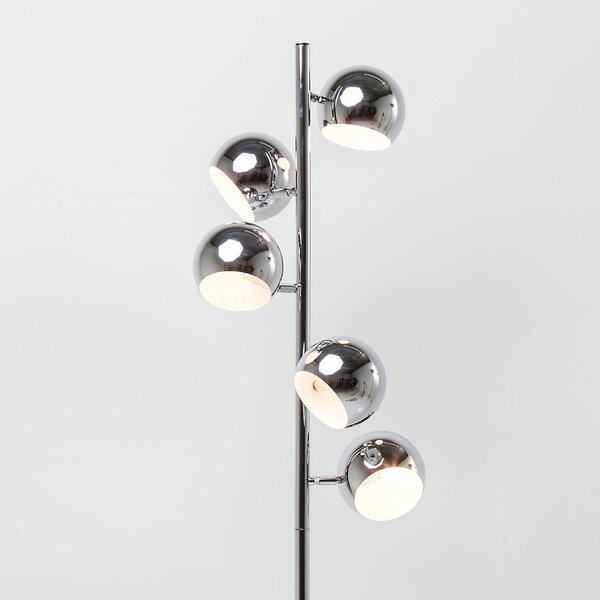 KARE Calotta - lesklá chrómová stojacia lampa, Chrómová / strieborná, Obývacia izba / jedáleň, kov, Moderný, Stojacie svietidlo