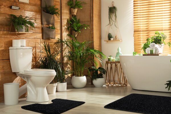Kúpeľňový koberček SYNERGY glamour / lurex, čierny