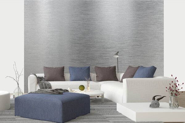 DIMEX | Vliesové fototapety na stenu Textúra brúseného hliníka MS-5-2623 | 375 x 250 cm | šedá