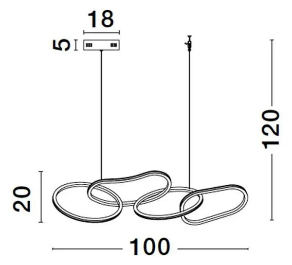 LED luster Girish 100 zlaté