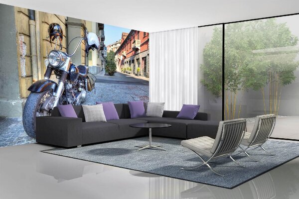 DIMEX | Vliesové fototapety na stenu Veľký motocykel MS-5-2926 | 375 x 250 cm | červená, hnedá, šedá